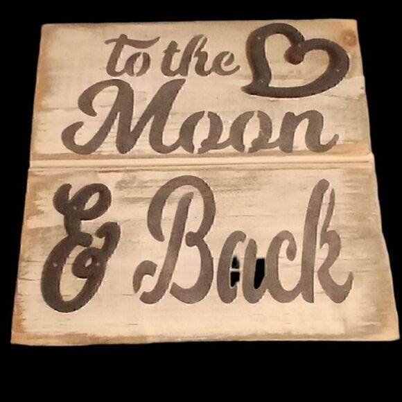 "To The Moon & Back wall hanging sign - Picture 1 of 7